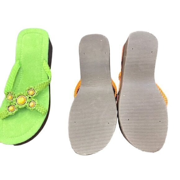 🎉SALE🎉 Chunky Platform Wedge Sandals Braided‎ Straps Stone Accents 8 Party - Picture 6 of 9